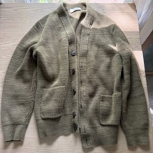 Buck Mason Green Cardigan Sweater